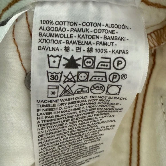 Levis 501 Original Shorts Womens 24 White NWT High Rise Cutoffs Boho Festival - Picture 9 of 13